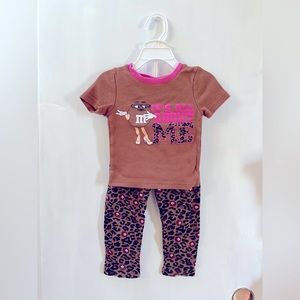 M&Ms Brown Leopard-Print Pajama Set